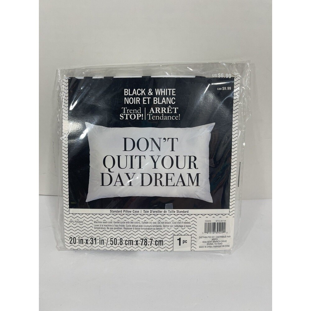 Black & White Standard Pillow Case NIP